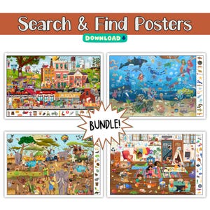 Printable Search And Find Posters, Interactive Wall Art for Classroom, Waiting Room And Playroom, Fun Educational Activities, Engaging Decor