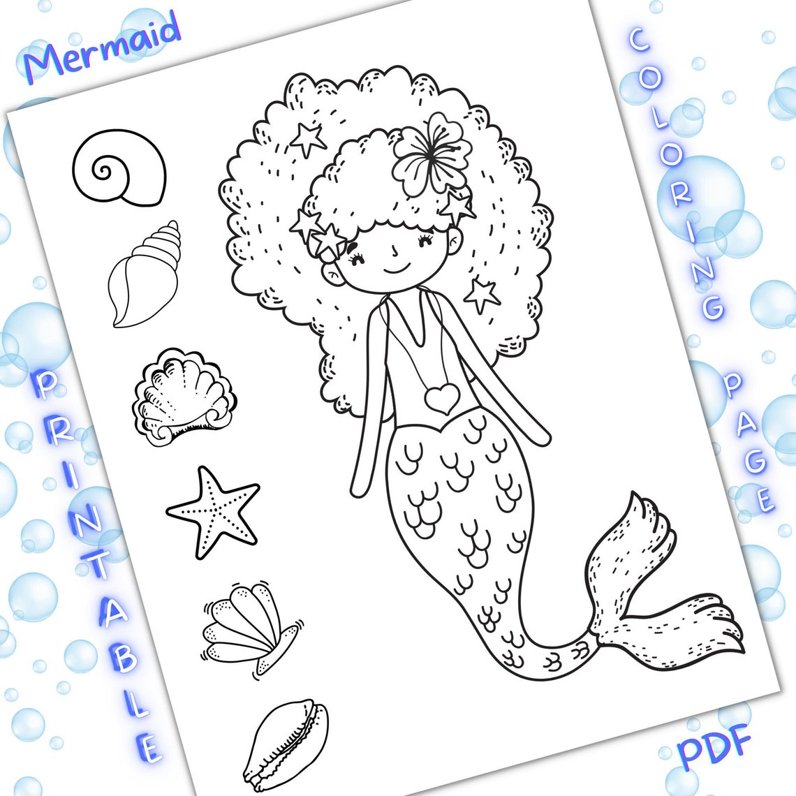 Mermaid Coloring Page Printable Mermaid Coloring Sheet for Kids Etsy Mermaid Coloring Page Printable Mermaid Coloring Sheet for Kids Etsy