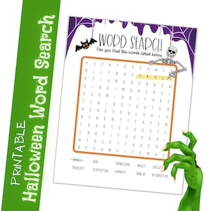 Halloween Word Search, Printable Halloween Activity For Kids