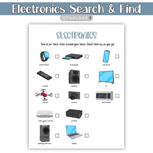 Printable Electronics Scavenger Hunt For Kids, Digital Hidden Picture STEM Activity, Look And Find Game, Tech-Themed Classroom Fun