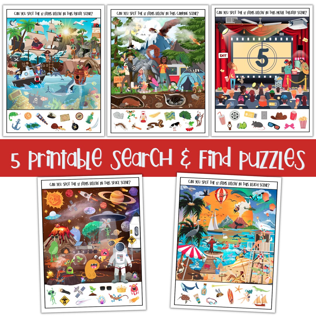 Printable Search &amp; Find, Hidden Picture Games for Kids, I Spy Games - Etsy