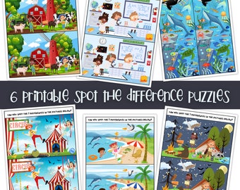 Spot The Difference, Printable Games For Kids, I Spy Games