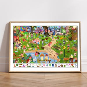 Summer Themed Search And Find Poster, Fun Educational Printable Wall Art For Kids, Perfect For Home Decor And Learning Activities