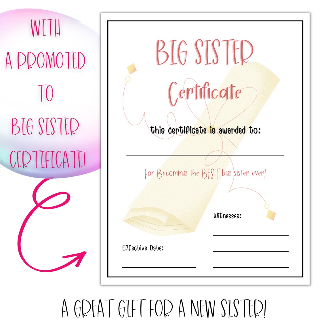 Big Sister Activity Pages, Printable Coloring and Activity Pages for A ...