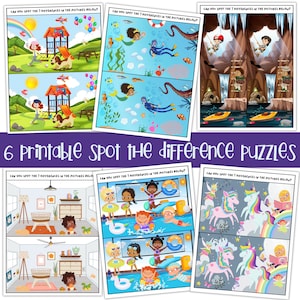 Printable Spot The Difference Puzzles, Games For Kids, Print At Home Activities