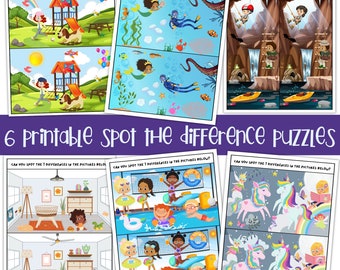 Printable Spot The Difference Puzzles, Games For Kids, Print At Home Activities