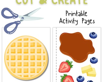 Printable Food Assembly Kit, Waffle Cut And Create, Printable Crafts For Kids