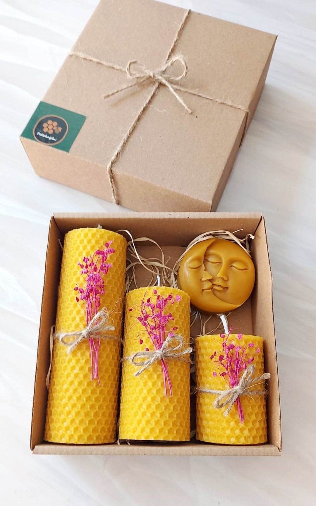 Beeswax Candle 100 Natural Wax. Candle Ift Set. Honey Aroma. Allergy