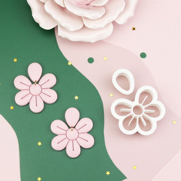 Ensemble d'emporte-pièces fleurs en pâte polymère pour faire des boucles d'oreilles, emporte-pièces imprimés en 3D, emporte-pièces pour fleurs à gaufrer, outil pour pâte polymère