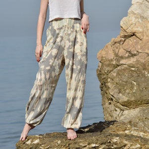 Natural Woven Pants, bohemian pants, summer pants, Hippie, leggins, Yoga Pants,Harem Pants image 1