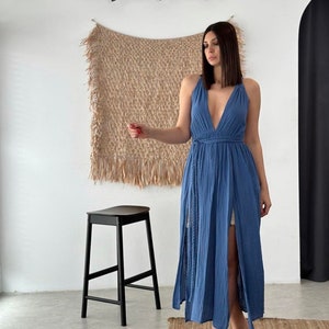 Long Summer Dress, Boho Dress, Wedding Dress, Goddess Dress, Bridesmaid Dress, Slit Summer Dress, Beach Dress, Gift for her
