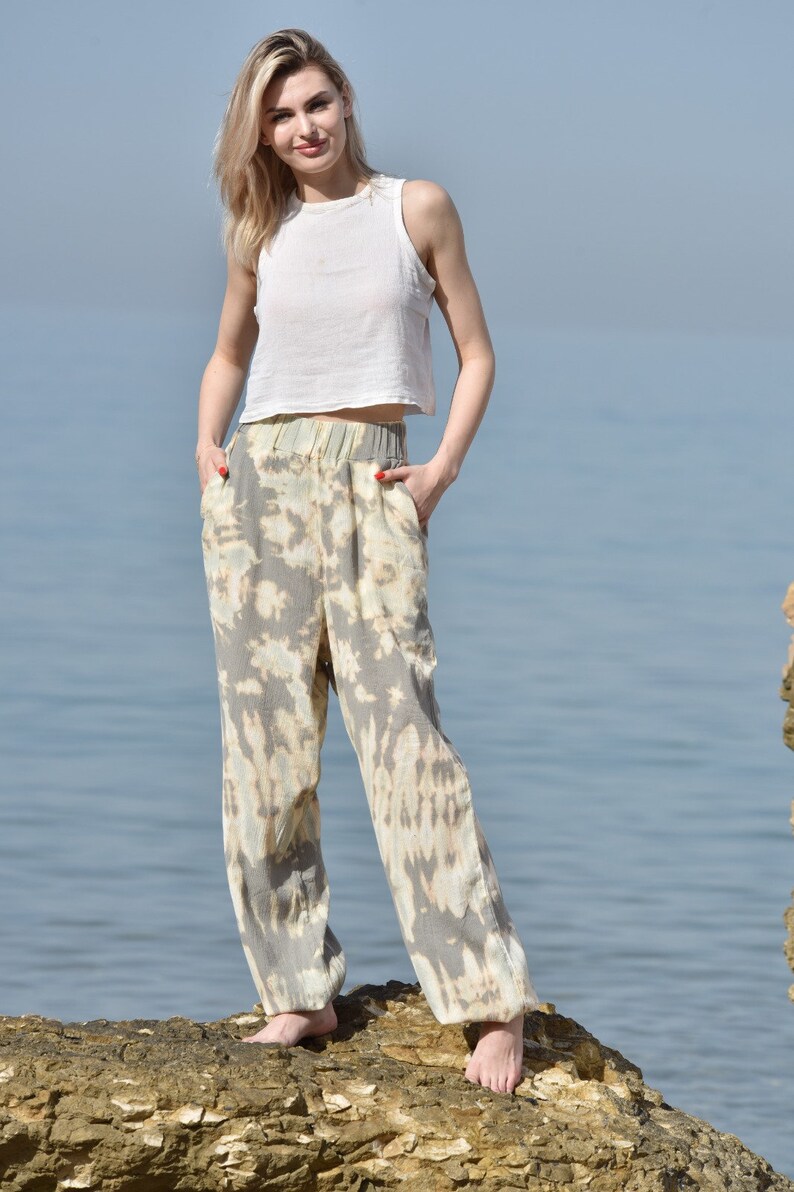 Natural Woven Pants, bohemian pants, summer pants, Hippie, leggins, Yoga Pants,Harem Pants image 6