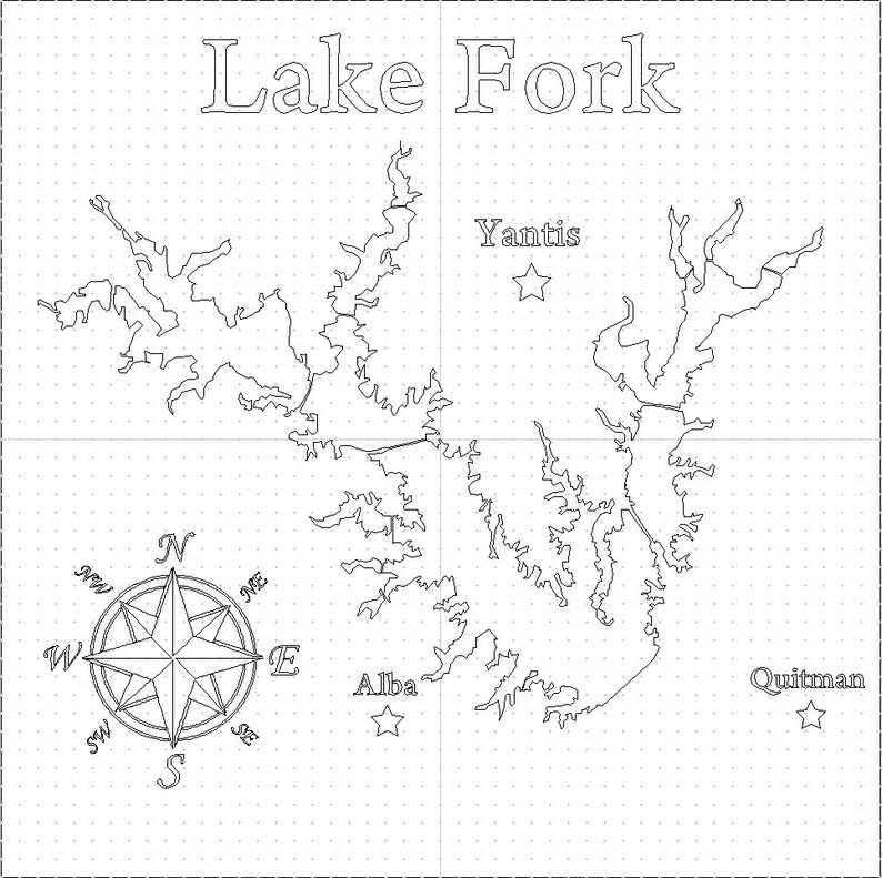 Lake Fork SVG Map File - Etsy