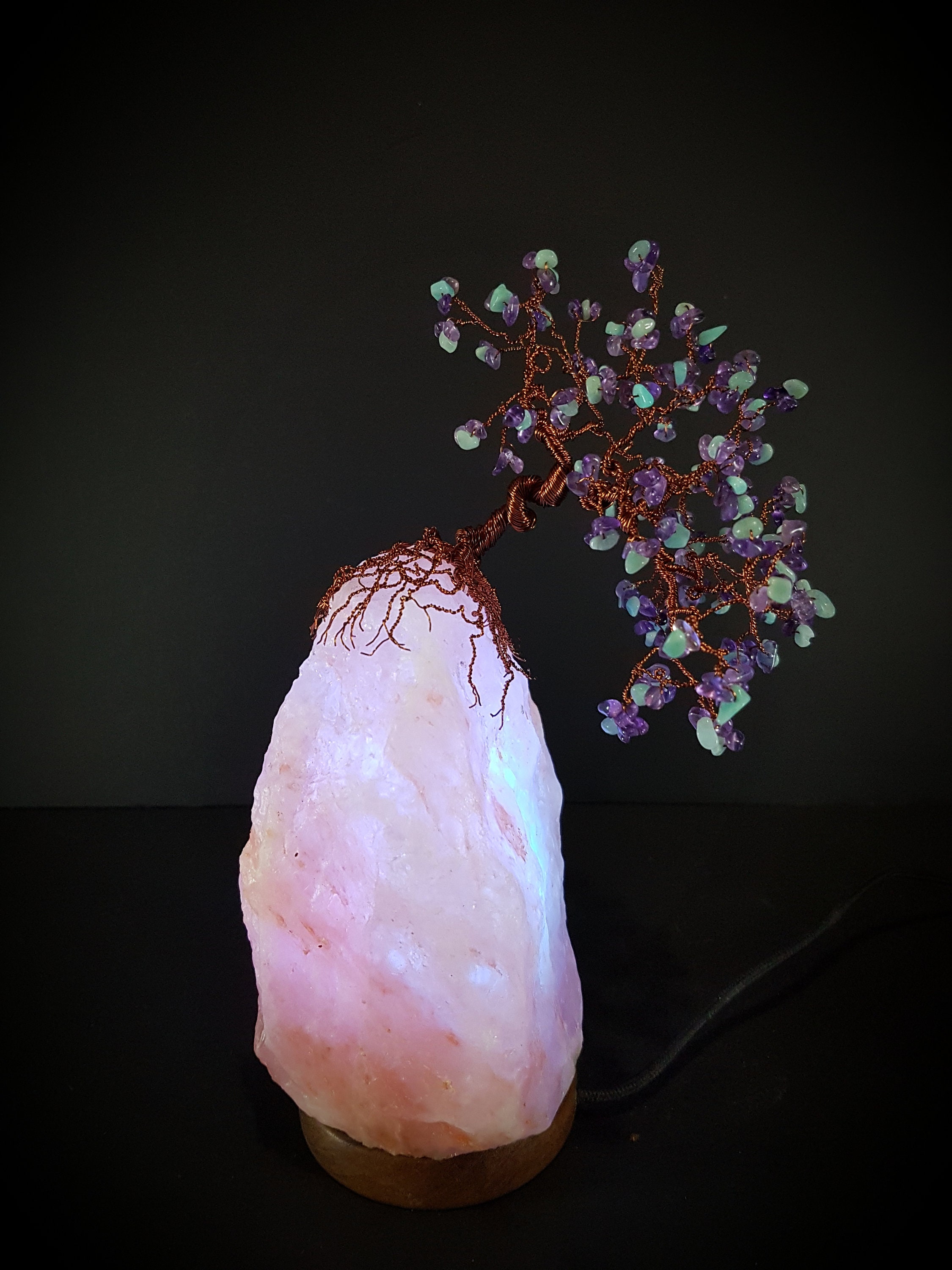 Weeping Amethyst/ Healing Salt Lamp/ Color Changing USB Lamp/ Etsy