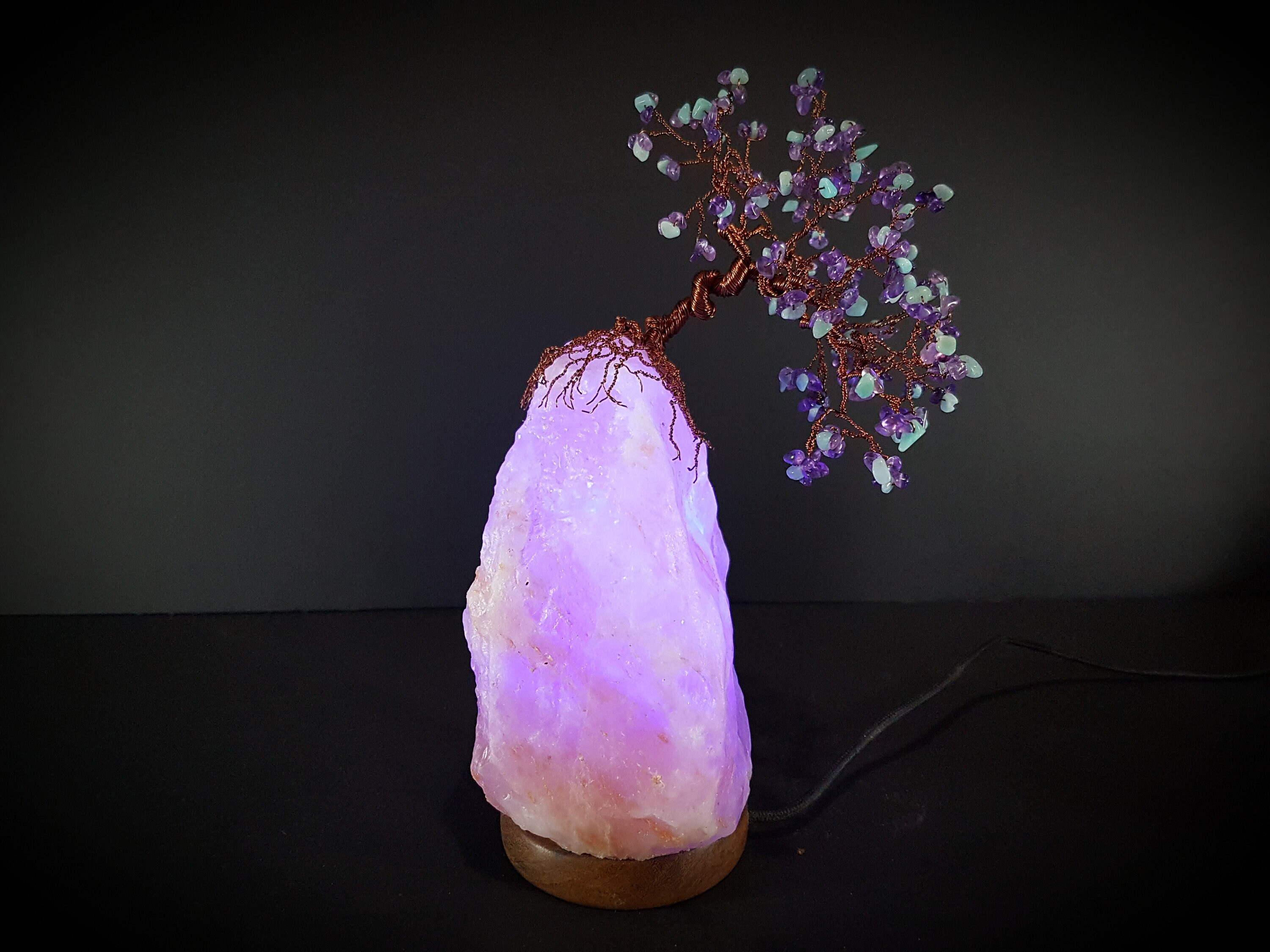 Weeping Amethyst/ Healing Salt Lamp/ Color Changing USB Lamp/ Etsy