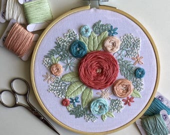 Home Floral Embroidery Pattern - PDF Digital Download - 6 Inch ...