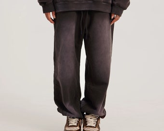 Unisex 400GSM Heavyweight Sun Faded Baggy Sweatpants| High Quality Streetwear Vintage Grunge Sweatpants| Oversized Hiphop Harajuku Pants
