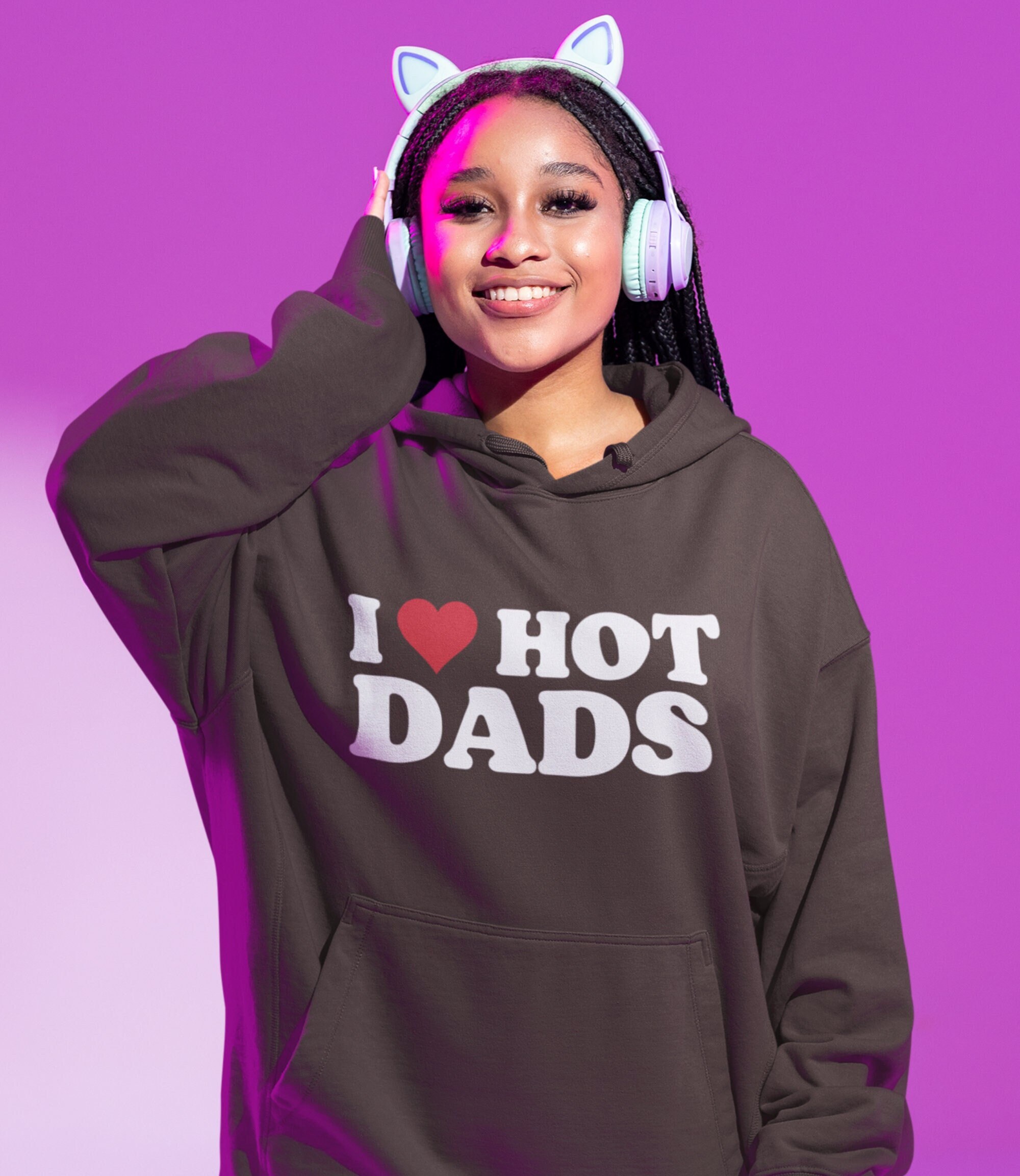 Y2k I Love Hot Dads Hoodie High Quality Cozy Hoodie I Heart - Etsy