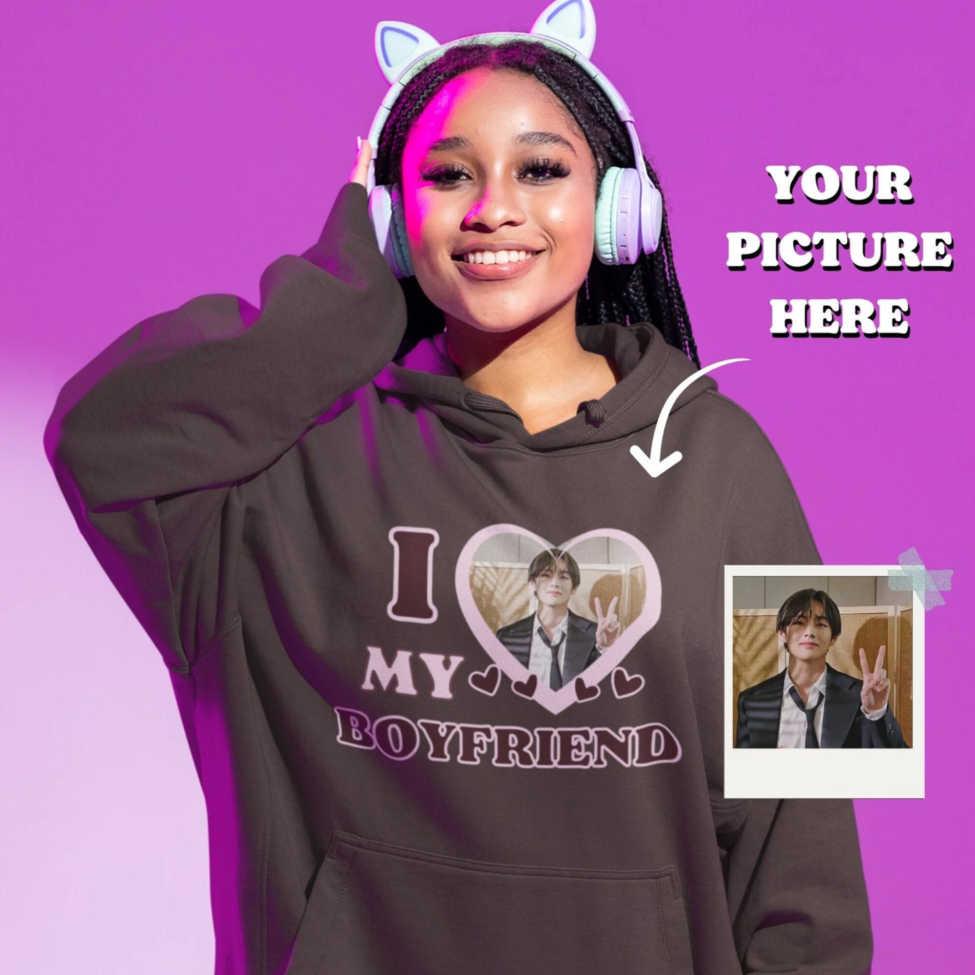 I Love My Boyfriend Hoodie Custom Picture Y2k Couple - Etsy New Zealand