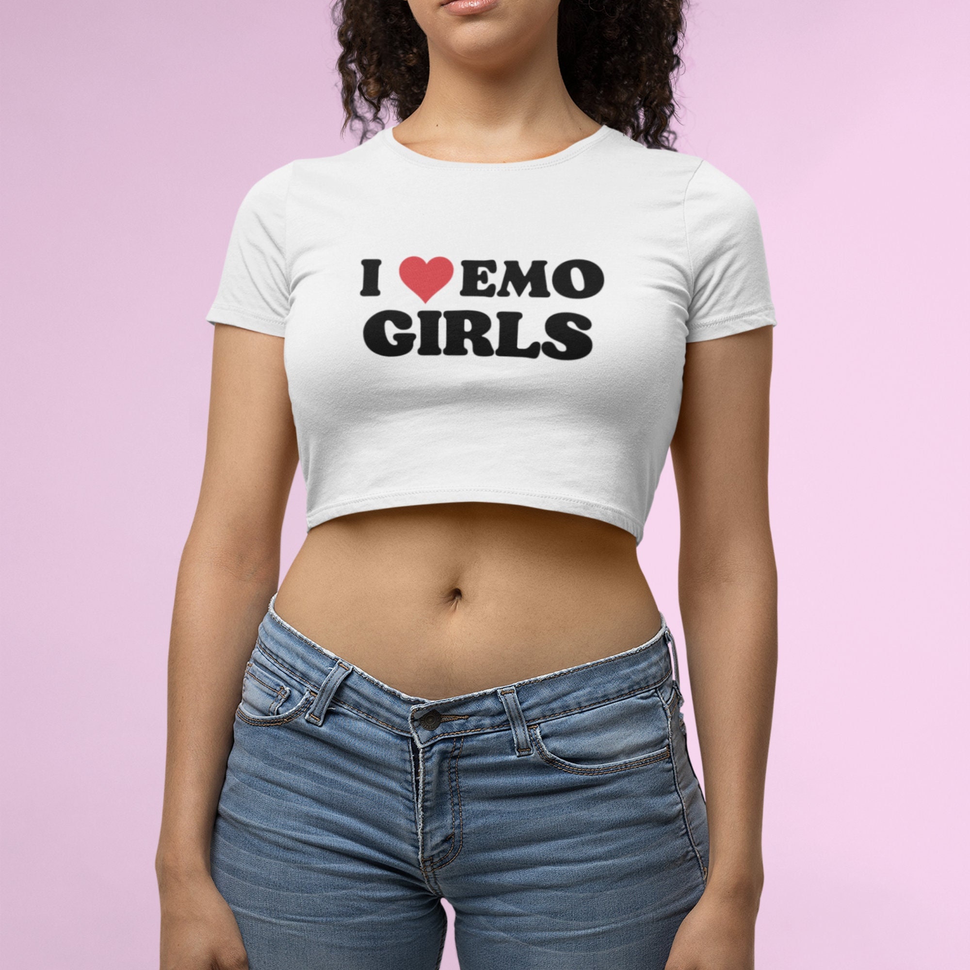 I Love Emo Girls Crop Top I Heart Emo Girls Crop Tee Etsy