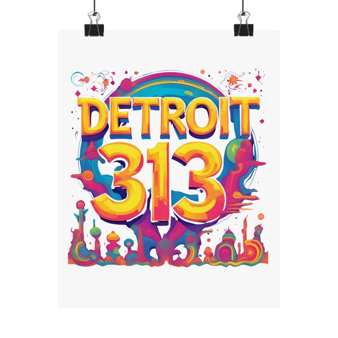 Colorful Detroit 313 Poster: Vibrant City Pride Wall Art - Etsy