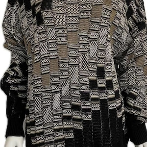 Vintage 100% cotton Geometric Patchwork Sweater - Bespoke Size L