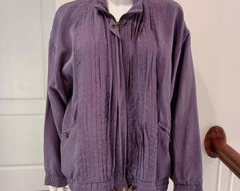 Vintage Robert Stock Silk Jacket - Pleated Lavender Size M