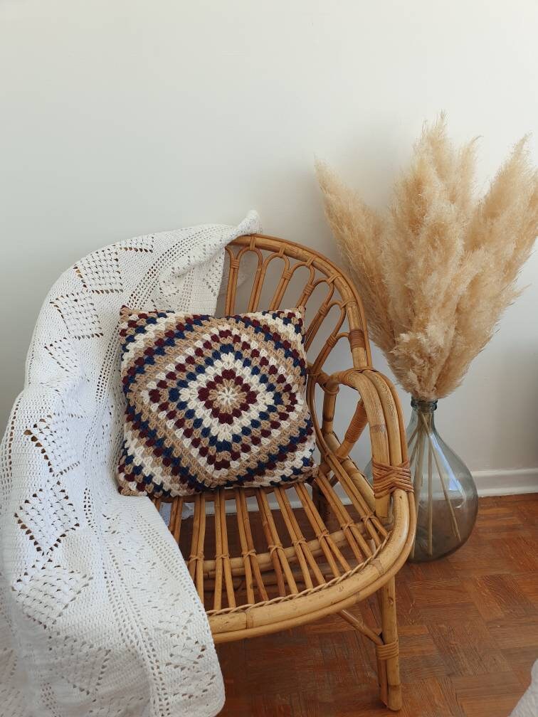 Coussin Granny Handmade | Fait Main Au Crochet