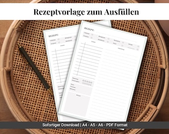 PDF Recipe Card | Printable | Planner Template | Recipe Template | Family Planner