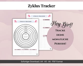 PDF Cyclus Tracker | Menstruatie Tracker | Menstruatiedagboek | Afdrukbaar