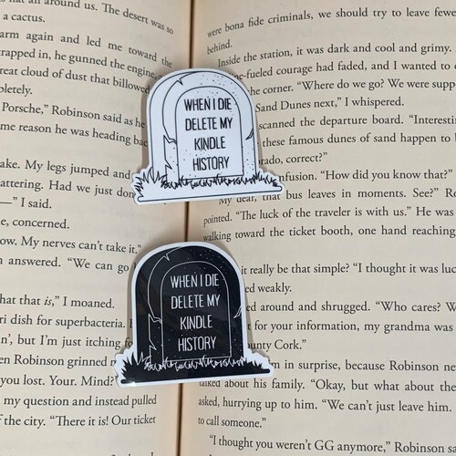 when-i-die-delete-my-kindle-history-sticker-bookish-sticker-etsy