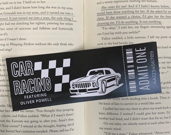 Car Racing Ticket Bookmark | English Prep | SJ Sylvis merch | All the Little Secrets