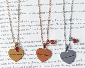 Romance Reader Heart Necklace | Stainless Steel Bookish Jewelry