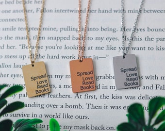 Spread Love Read Books Necklace | Stainless Steel Bookish Jewelry