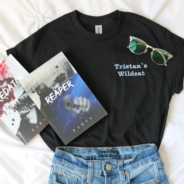 Tristan’s Wildcat Shirt | The Predator/Reaper by RuNyx inspired shirt | Dark Verse merch | Bookish Embroidered Shirt | Book Lover Gift