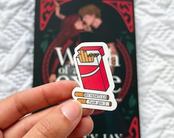 River Styx Heathens Cigarettes Sticker | Officially Licensed Monty Jay Merch, Dark Romance
