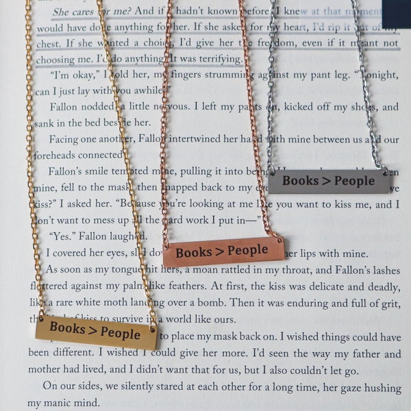 Books over People Necklace | Bookish Gifts | Bookish Jewelry | Romance Reader | Bookish Necklace | Dark Romance Reader | Smut Reader