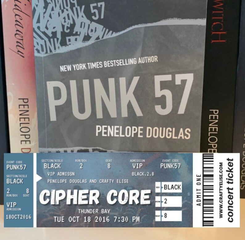 Cipher Core Concert Ticket Bookmark | Penelope Douglas Punk 57 Merch - Etsy
