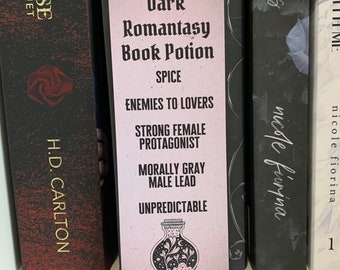 Dark Romantasy Book Potion Bookmark | Dark Romance Bookmark | Romatansy Bookmark | Bookish Spooky Bookmark | Halloween Bookmark