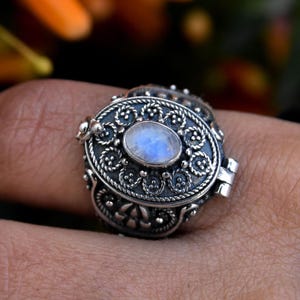 Poisoned Locket Ring With 5x7 Customisable Gemstone Secret Compartment ~ Gothic Style