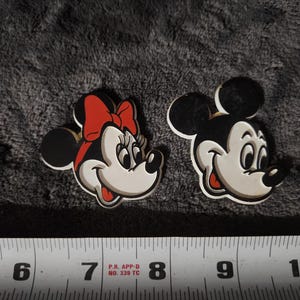 Vintage Mickey & Minnie Mouse Faces Walt Disney Magnets