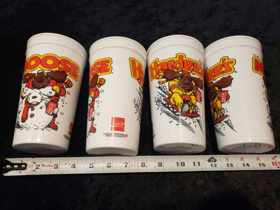 Vintage 1989 Hardee's the Moose Plastic Cup Christmas Coca Cola
