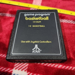 Vintage WORKING 1980s basketball Atari 2600 game cartridge
