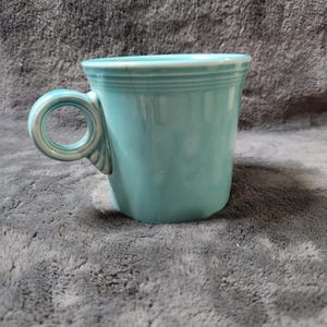 K* Vintage Fiesta Fiestaware Turquoise Coffee Mug Ring Handle