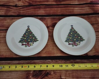 Vintage Sea Gull Fine China Weihnachtsbaum & Goldrand 7,5 "Teller