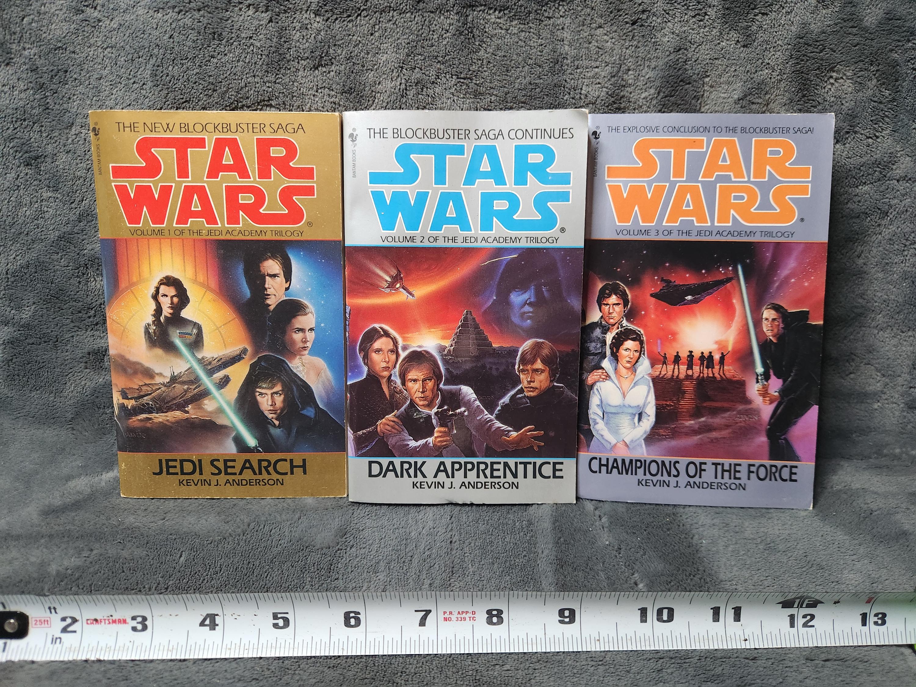 J* Vintage Star Wars Jedi Academy Trilogy Paperback Complete Book