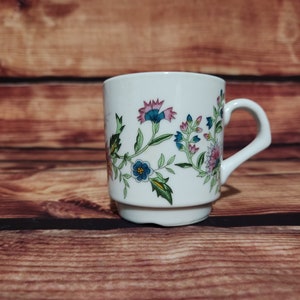 Vintage PMC Coffee Mug Cup Vine Flower Design 8 Oz Stacking Nesting Cups Tea MCM
