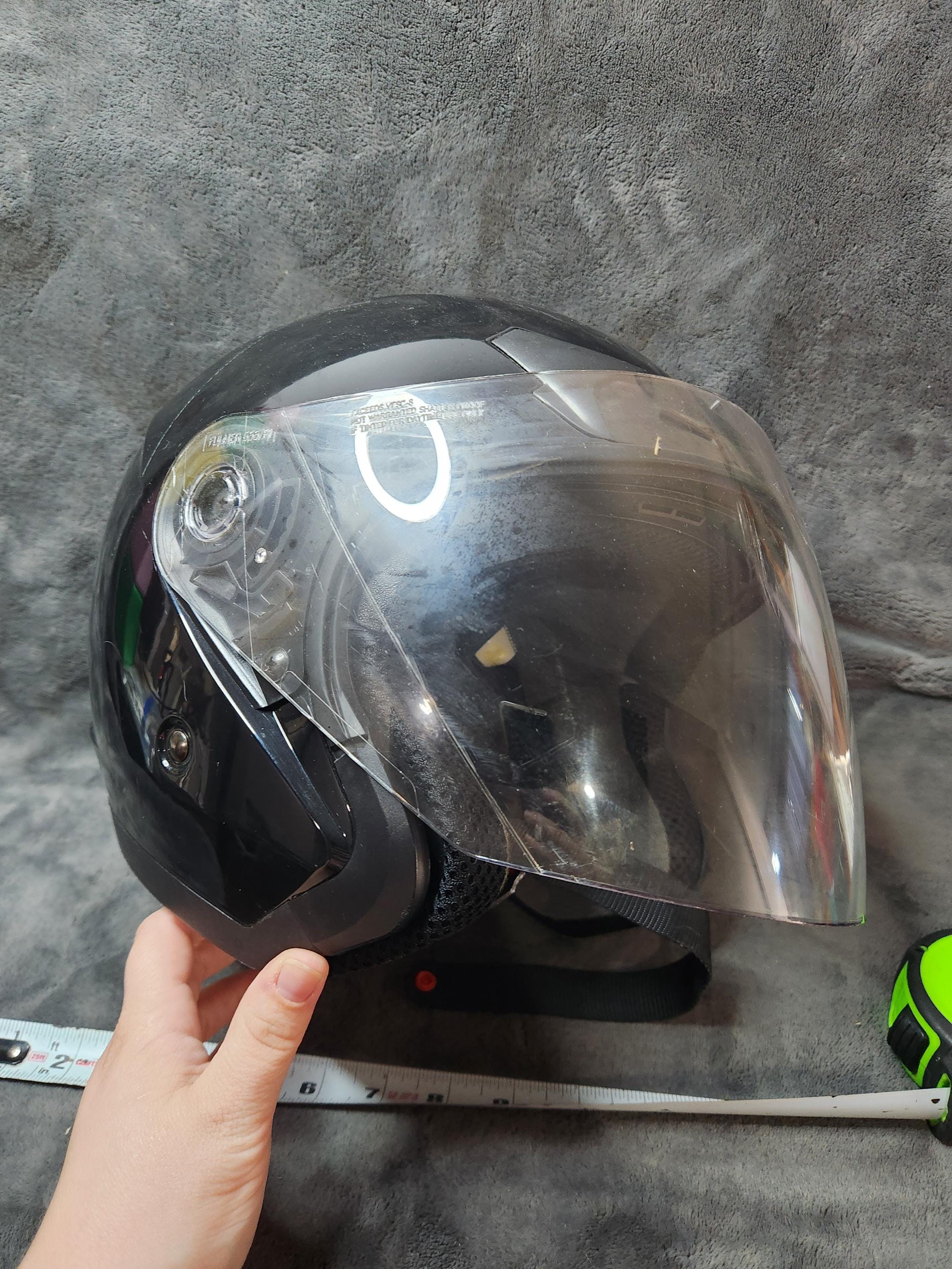 fulmer motorcycle helmet replacement face shield fits 655 755 Af-655 DOT Black Earpiece Microphone Motorcy NOS Fulmer Motorcycle Helmet Face