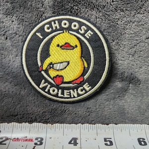 New 3" "I Choose Violence" Duck with a knife Hook and Loop patch Tactical Velcro