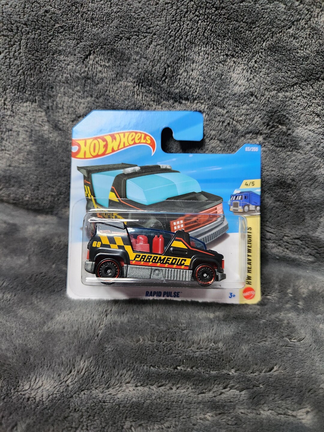M* 2025 Mattel Hotwheels Black Rapid Pulse Paramedic Ambulance HW
